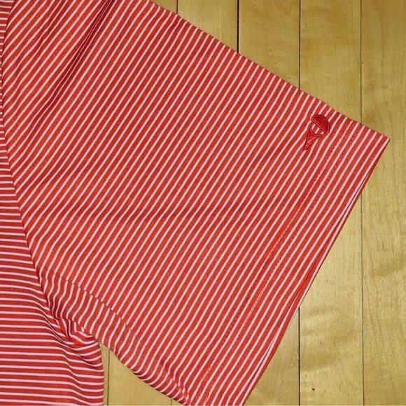 Grand Slam Performance Bright Red White Striped Mens Large Polo Golf Shirt - Picture 5 of 9